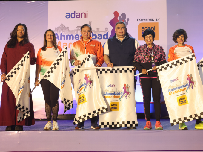 Adani Ahmedabad Marathon 2024 - Half Marathon Flag Off